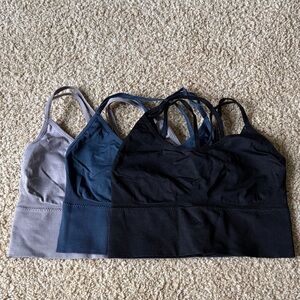 Women's Sports Bra Set - Black, Blue, Purple